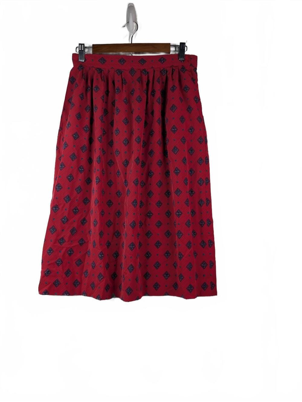 VTG 80's Country Sophisticate by Pendleton Red Pleated Midi Skirt Size M Petite - Picture 1 of 6